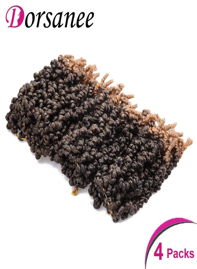 دورساني شعر كروشيه مجدول مسبقًا من دورساني، 8 بوصات، 4 عبوات، شعر كروشيه قصير مجعد، ضفائر كروشيه حلقية مسبقًا، ضفائر صغيرة من نوع باشون تويست، وصلات شعر صناعية منفوشة (8 بوصات، T27#) - Image 2